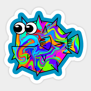 Colorful Pufferfish Sticker